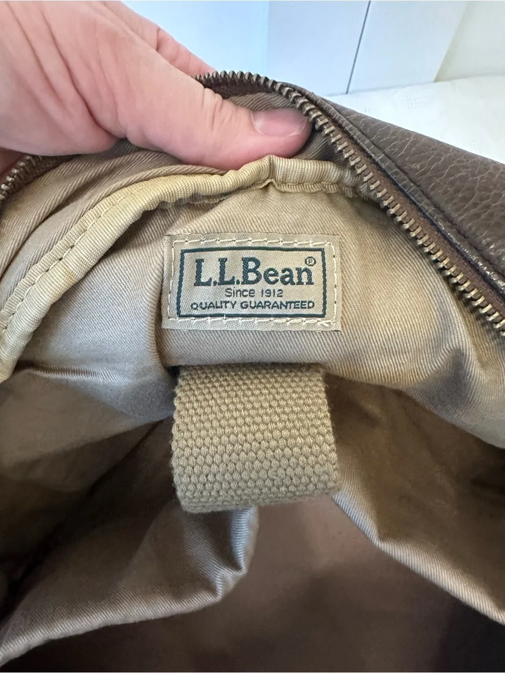 Vintage L.L. Bean Brown Leather Laptop Briefcase Shoulder Bag Utility Preppy